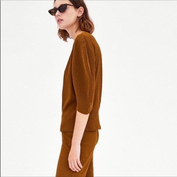 *ZARA TRF Puff Sleeve Top Sz small - Picture 9 of 9